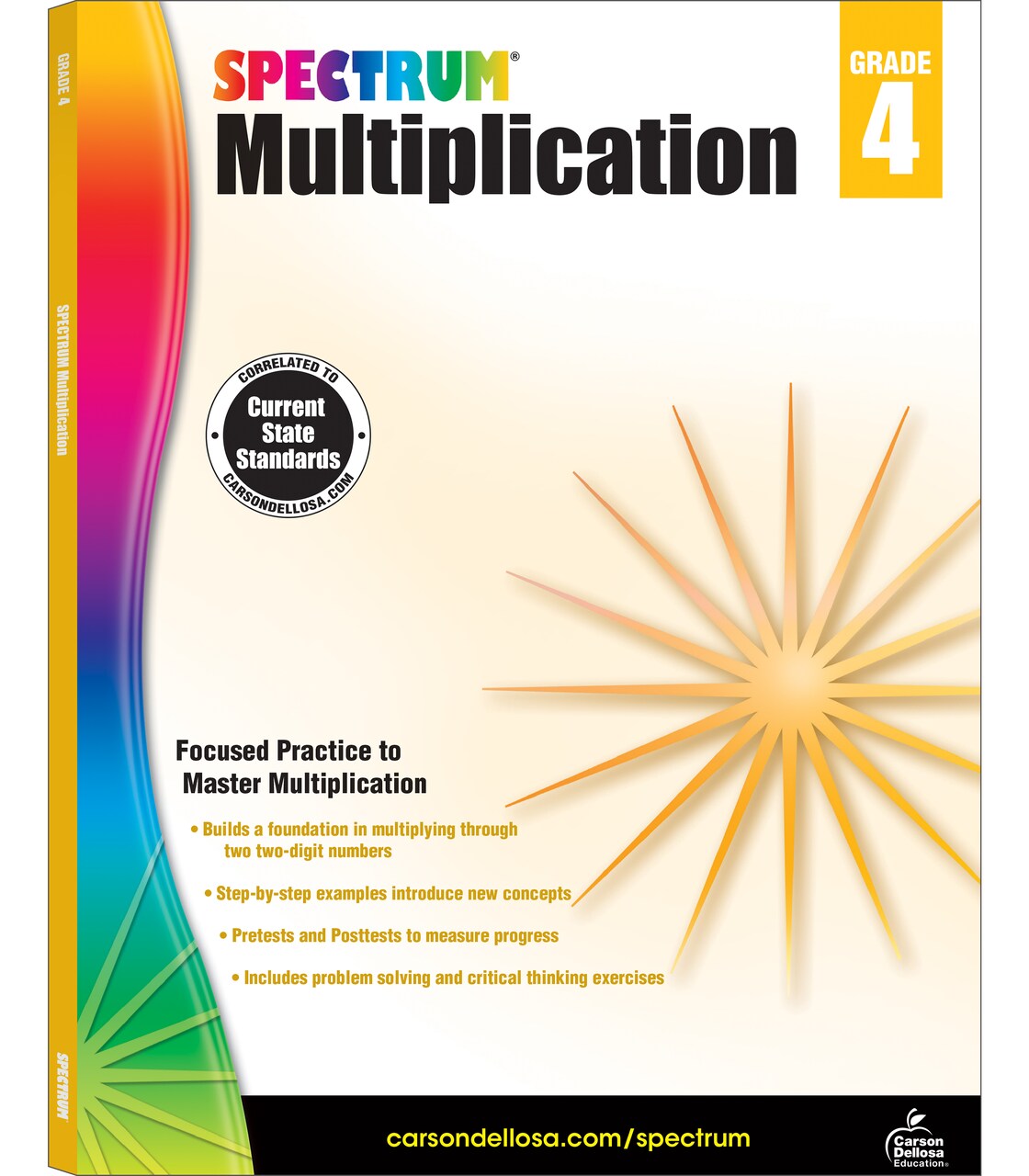 Spectrum 4th Grade Math Multiplication Workbooks, Ages 9 to 10, 4th Grade Math Multiplication, State Standards Multiplication Practice, Activities With Examples, Tests, and Answer Key - 96 Pages